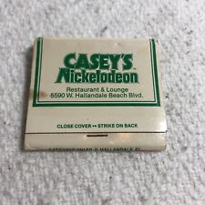 Vintage Matchbook Casey’s Nickelodeon Restaurant and Lounge Florida Green White picture