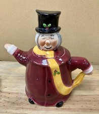 Vintage Tony Wood Staffordshire Uncle Mistletoe Teapot Marshall Field's Mr Holly picture