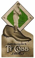 TY COBB SHOES GOLDEN SPORTING SHOE CO HEAVY DUTY USA MADE METAL ADVERTISING SIGN picture