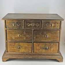 Vintage Italian Florentine Wood Tole Gilt Ornate Storage Jewelry box 16