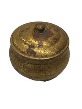 Antique 1894-1912 POZZONI'S Brass Complexion Powder Tin-Vanity Gold  picture