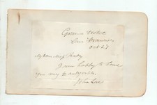 JOHN LORD (1810-1894) autograph of historian SIGNED Grand Hotel, San Francisco picture