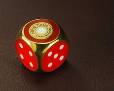 Set of Gold-plated TWO DICE with impact-resistant enamel - 925 silver picture