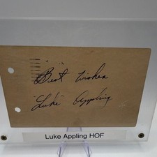 Vintage 1949 Luke Appling Signed HOF Index Card Baseball White Sox picture