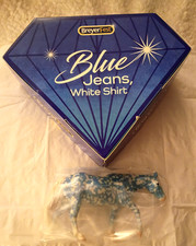 BREYERFEST 2024 BLUE JEANS WHITE SHIRT GLOSSY PEARLY BLUE FILIGREE STABLEMATE LE picture