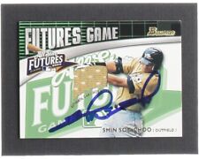 Shin Soo Choo Signed 2002 Bowman Draft Fabric of the Future Relics FG-SC Beckett picture