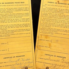 Vintage 1943 1944 Plymptonville School Report Cards Kurtz Bros Ephemera PA 2pc picture