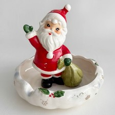 VTG Christmas Josef Originals Santa Ashtray Trinket Dish MCM Kitsch 1950s Japan picture
