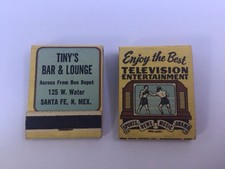 2 Vtg Tinys Bar & Lounge Santa Fe NM Matchbooks Full Unstruck Retro TV picture