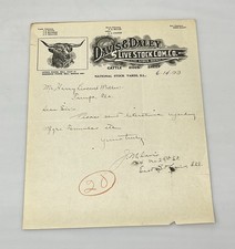 1923 Davis & Daily Livestock Com National Stock Yards Illinois Letterhead Letter picture