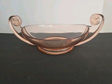 Vtg Fostoria Scroll #2395 Pink Depression Glass Console Bowl, Fruit Bowl 14.5