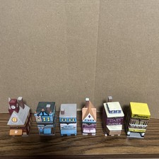 Six Vintage 1999 Hasbro Porcelain Monopoly Trinket Buildings Lot picture