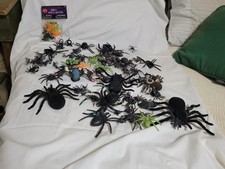 Large Lot Of Halloween Plastic Spiders Various Colors/Sizes picture