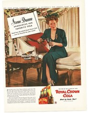 1942 Royal Crown RC Cola Irene Dunne Vintage Print Ad Movie Star 6-pack picture