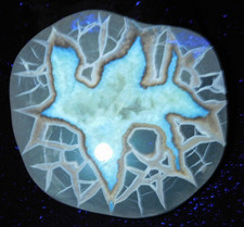 Polished FLUORESCENT SEPTARIAN Nodule Slab 100% Natural with Stand Utah 294gr picture