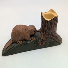 Vintage Beaver Figurine Toothpick Or Match Holder picture