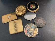 Lot 7 Vintage Compacts Mirrors Powder Pill Bar SHIPS FREE picture