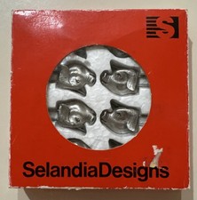 (8) Vintage Selandia Designs Silver Plated PIG Corn on the Cob Or Cheese Picks picture