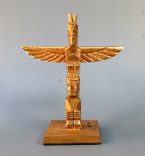 Ralph Wilson -Northwest Coast-First Nation-Totem Pole..  Metal With Gold Finish picture