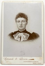 1890s Antique Photo Wray Colorado Stoic Woman Edwards & Brown Cabinet Card picture