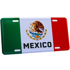 Mexico Flag License Plate - 3D Embossed Metal Car Truck Tag Sign - El Tri futbol picture