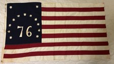 1976 Bicentennial United States Defiance 76 Flag 13 Stars Cotton 33x61” Vintage picture
