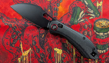 TRIVISA Batwing-BM/S Folding Pocketknife 14C28N Steel Black Micarta, Clip picture