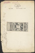 Photo:E L Betaux Centennial Bitters 1877 Trade-Mark Label Artwork picture