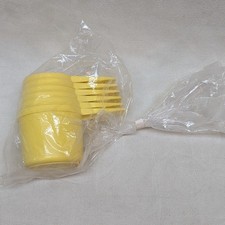 VTG Set of 6 Tupperware Stacking Measuring Cups Yellow New In Packaging picture