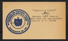 Che Guevara Cuba Autograph Reprint On Genuine Original Period 1959 3X5 Card  picture
