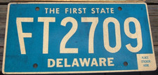 DELAWARE Vintage 1990 s Farm Truck license plate FT 2709 picture
