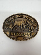 1981 Hesston National Finals Rodeo Belt Buckle Seventh Edition Vintage picture