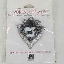 Vintage 1994 Tokens of Love Heart Picture Frame Brooch Pin 2 Inch NEW picture