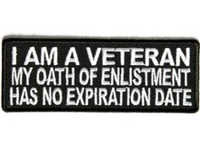 I AM A VETERAN MY OATH Embroidered Jacket Vest Patch Funny Saying Biker Emblem picture
