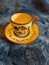 RARE VINTAGE TORQUAY MOTTO WARE CUP & SAUCER With Saying “la Plus Puissante…” picture