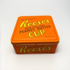 Vintage 1992 Reese’s Peanut Butter Cup Metal Tin EMPTY picture