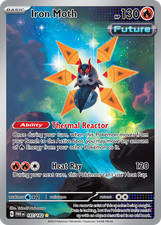 Pokemon Iron Moth 187/182 Holo Illustration Rare Paradox Rift NM picture