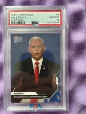 MIKE PENCE + FLY ON HEAD * PSA 10 * 2020 TOPPS NOW 6 DEBATE DONALD TRUMP VP MAGA picture