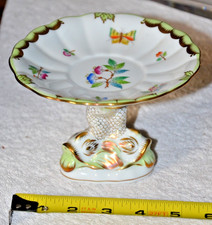 Vtg Herend Porcelains Koi Dolphin Compote Dish Tray. picture
