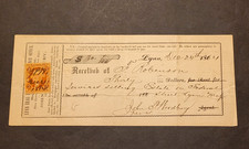Lynn, Mass real estate rent receipt from 1864 w/ TAX stamp picture