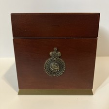 Vintage Mahogany Wood & Brass Bombay Company Box 1996 90s Executive Desk Box picture