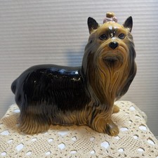Vintage Coopercraft England Yorkshire Terrier dog figurine 6” Pink Bow picture