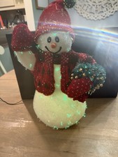 Vtg 2002 AVON Fiber Optic Light-Up Snowman Holiday Christmas Color Changing 16