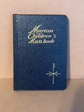Marian Children's Mass Book 1970, Vintage Catholic Leather Cover Color Pictures picture