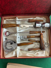 Vintage Mid-Century Bakelite Bar Tool Cocktail Set Never Used, in Original Box picture