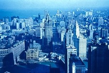 Orig 1967 Slide Chicago Illinois Downtown Skyline Cityscape Aerial View H94 picture