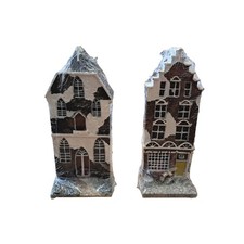 Vintage K's Collection Snow Dusted Church and Canal House Original Plastic Seal picture