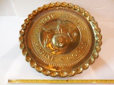Vintage USMC Marine Extra Large Brass Wall  Plaque EGA 20