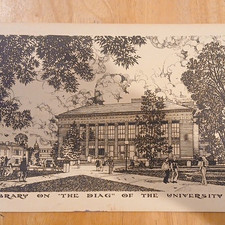 Vintage University of Michigan Graduate Library on the Print Ann Arbor Campus picture
