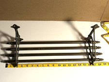 HTF Authentic Antique 19” Brass Pullman Railroad Train Hat Luggage Rack Shelf VG picture